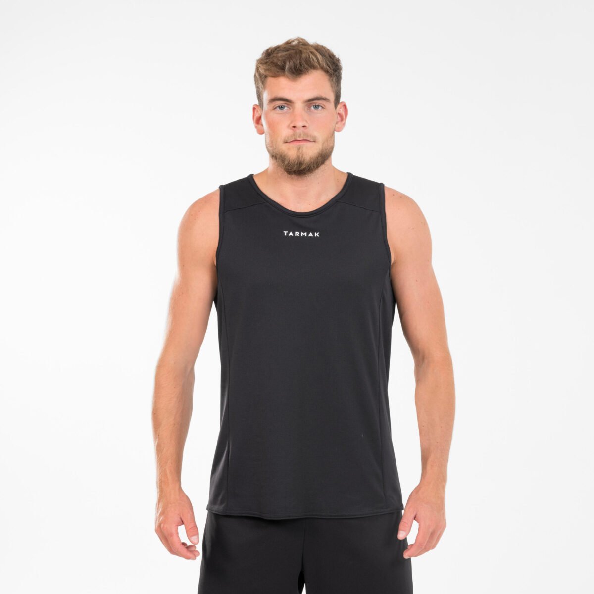 Men Basketball Sleeveless Jersey T100 Black - Image 2