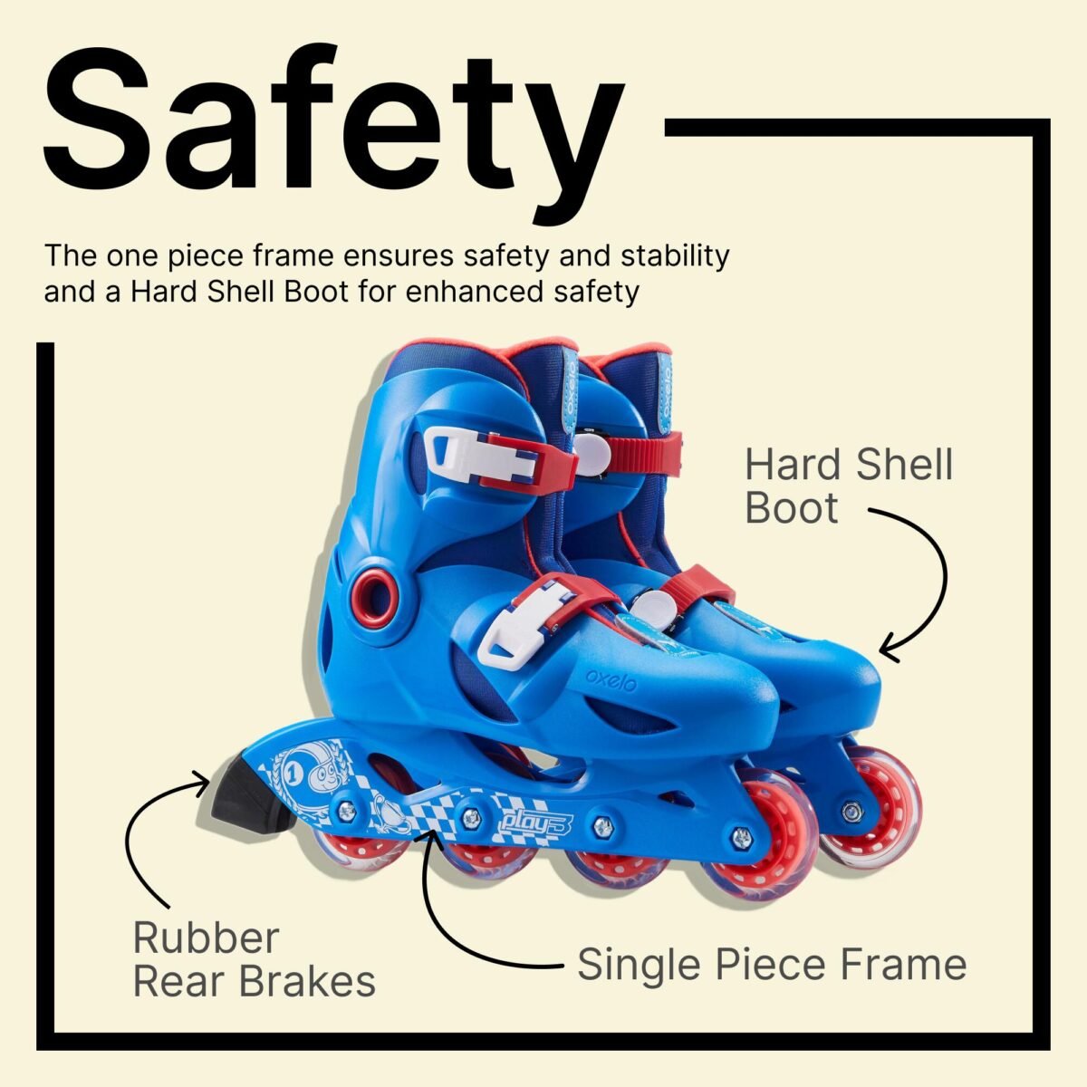 Kids Skating Shoes Inline Play 3 Blue - Image 2