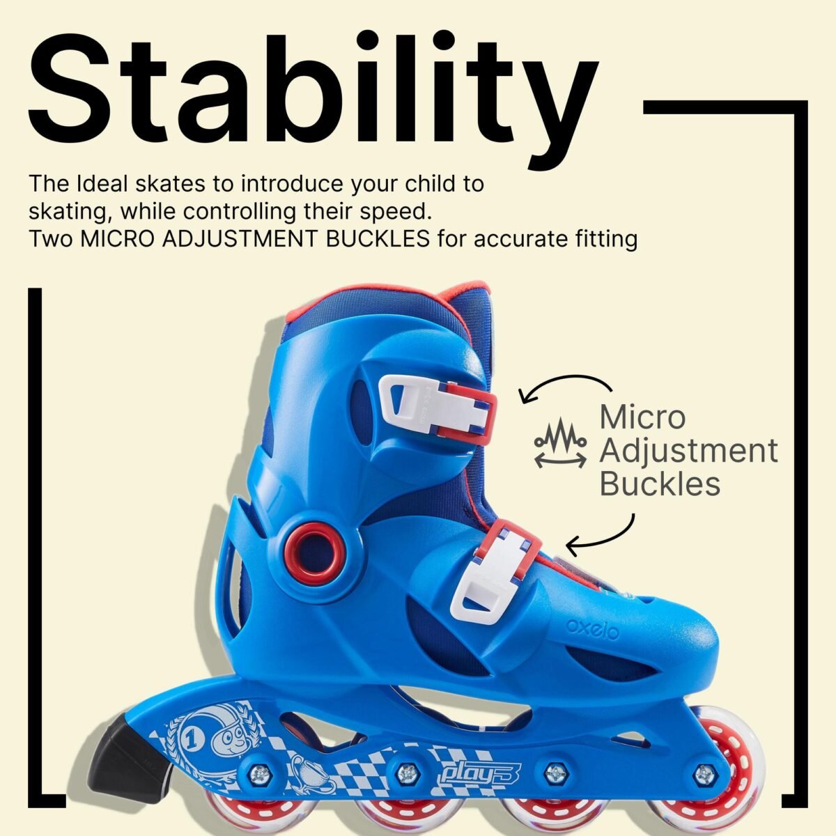 Kids Skating Shoes Inline Play 3 Blue - Image 3