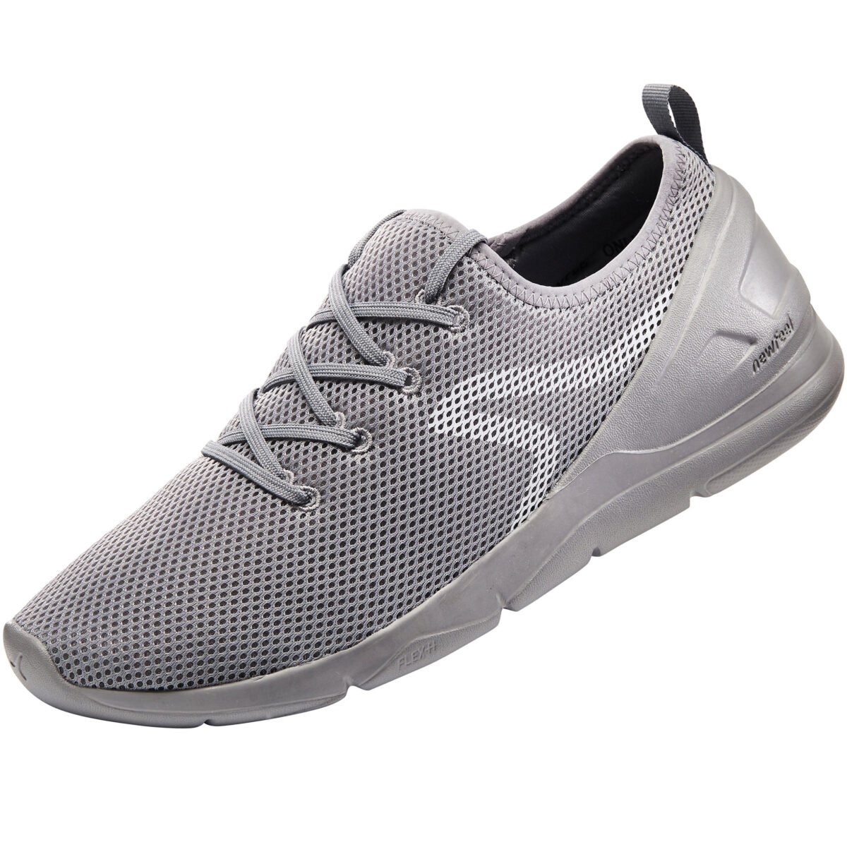 Men Walking Shoes - Breathable Mesh, Lightweight, Flex-H Grooves PW 100 - Grey - Image 4