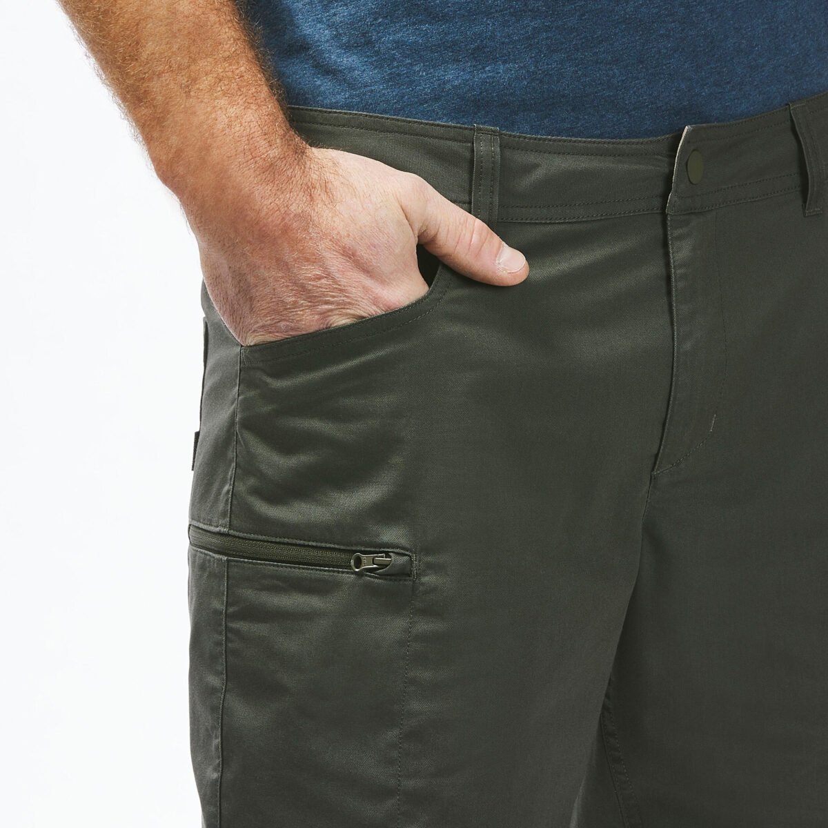 Men Light Cargo Shorts Dark Olive - NH500 - Image 4