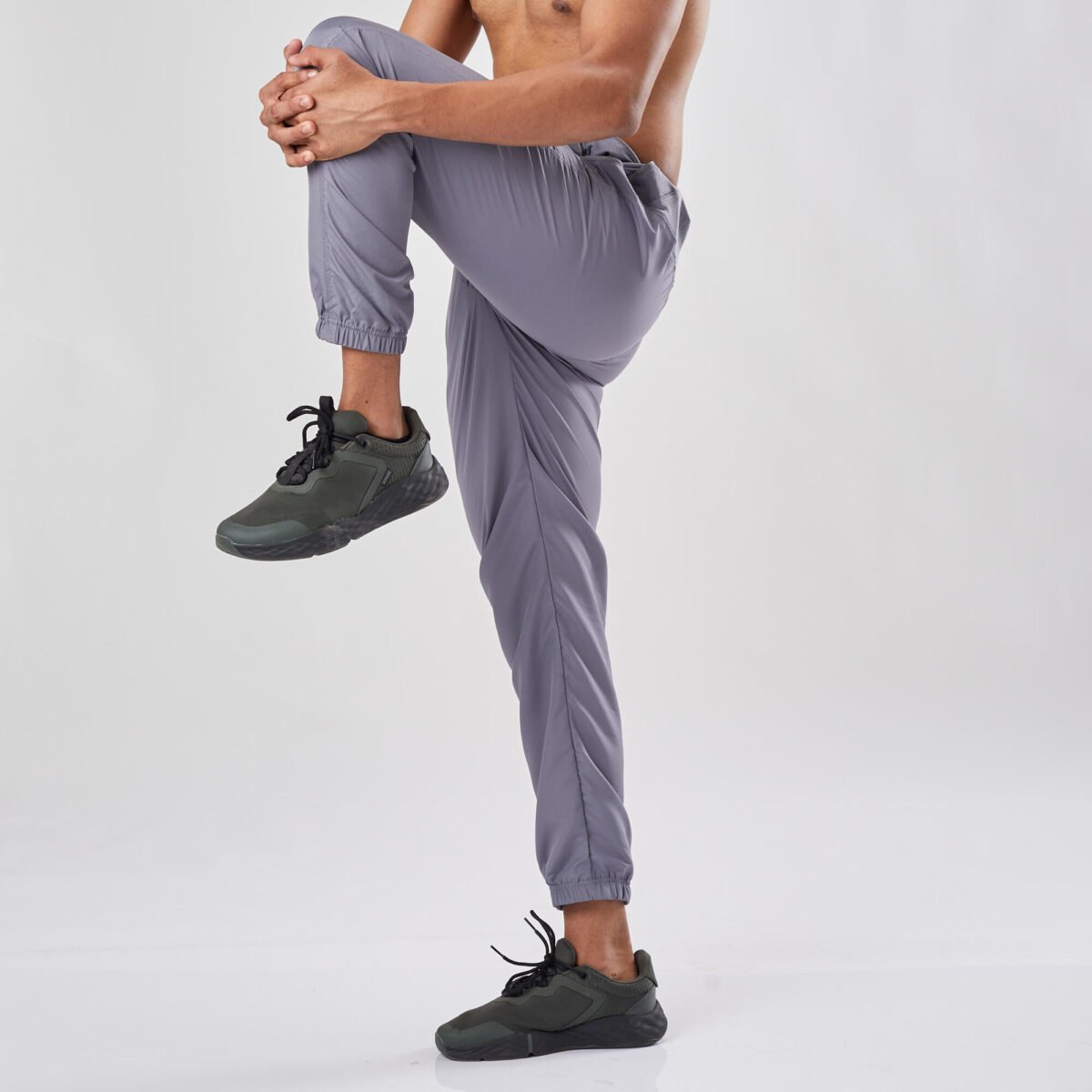 Men Gym Trackpants Joggers Slim Fit - Grey - Image 4