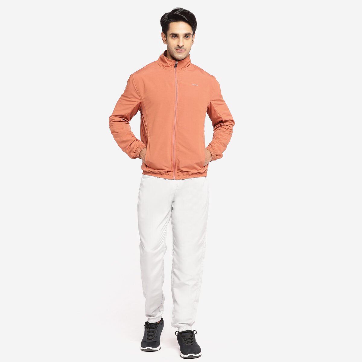 Men Fitness Tracksuit Jacket with Moisture Management FJA 100 - Black - Image 13