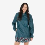 Women’s windproof and water-repellent hiking jacket NH100 1/2 Zip - Blue