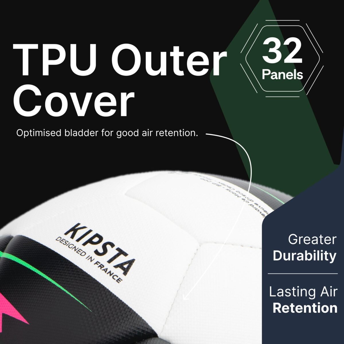 Machine-Stitched Football Training Ball Size 4  - White - Image 9