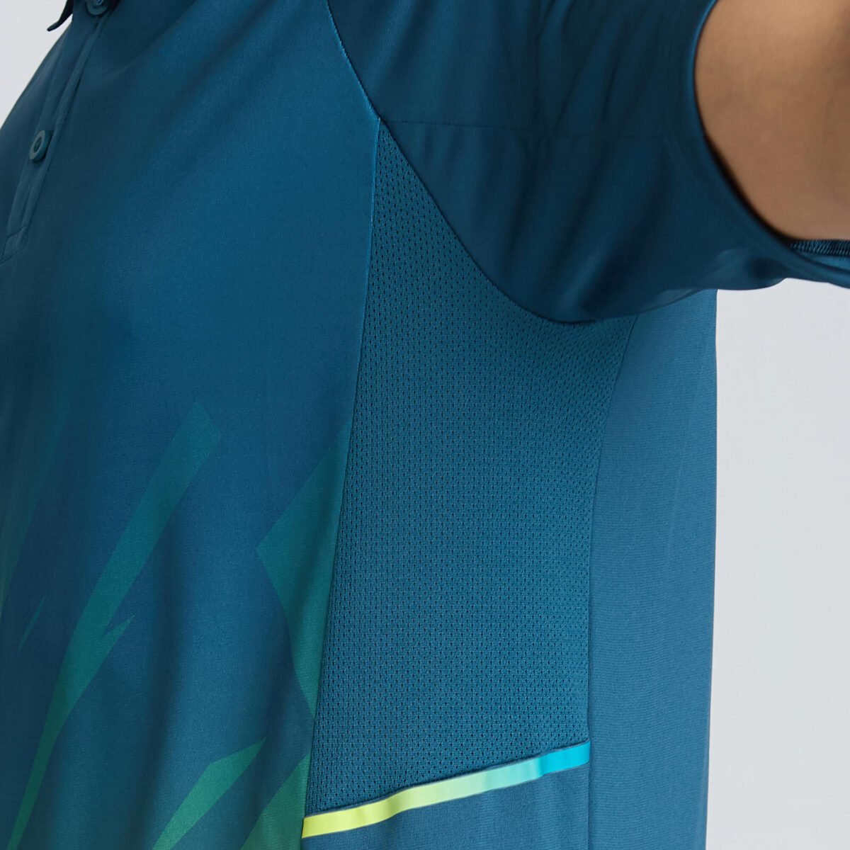 Men's Cricket Polo CP 500 Turquoise Short Sleeve - Image 3