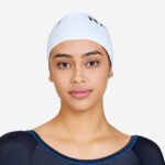 Adult Swimming Cap Silicone 56-60 Cm Quick-Dry & Lightweight White