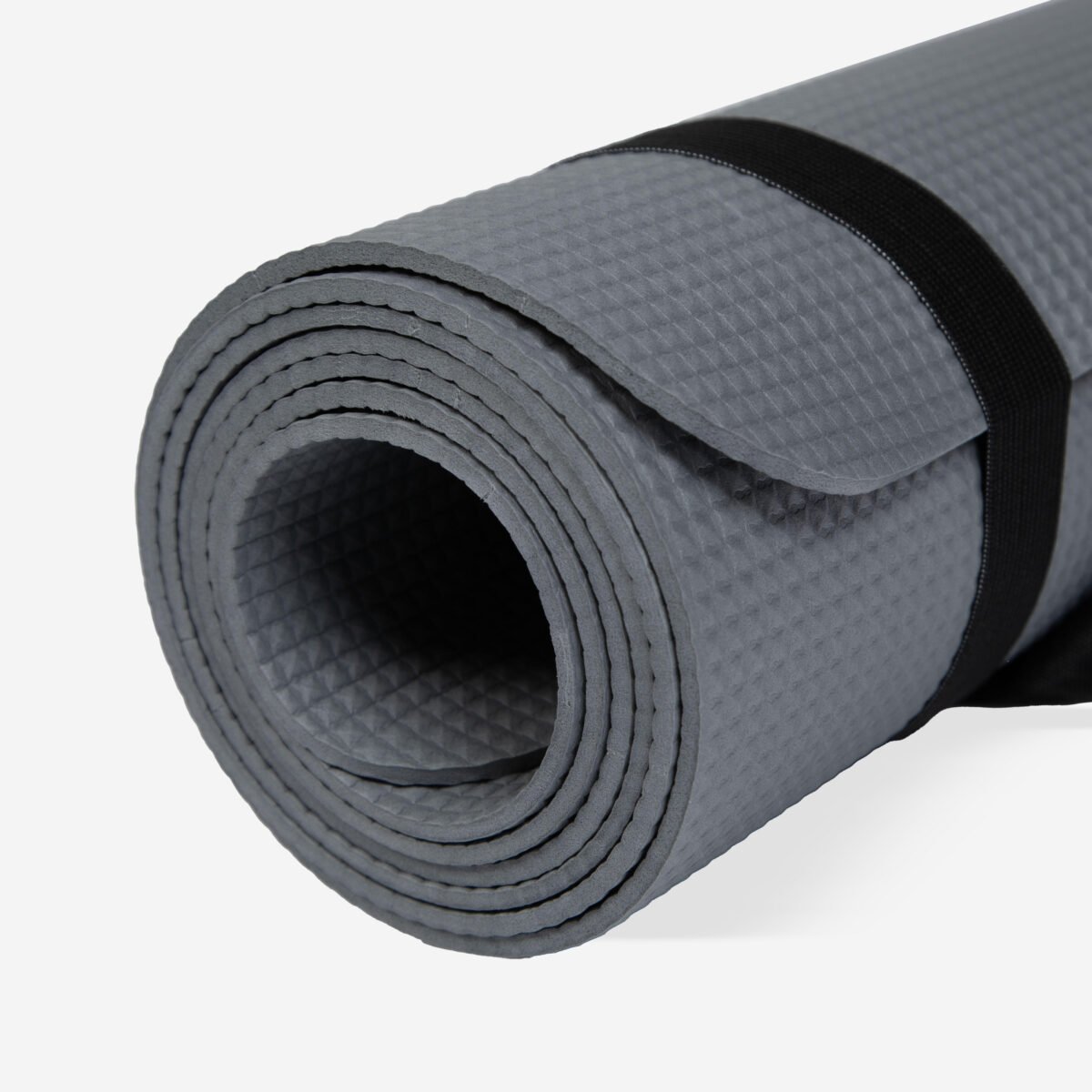 Yoga Mat 4mm Thick, Foam, 172 x 58 cm, for Beginners – Grey - Image 3